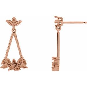 14K Rose Gold Geometric Cluster Earring Mounting
