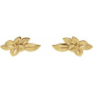 14K Yellow Flower Earrings