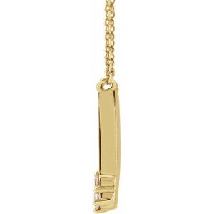 14K Yellow Gold Engravable 1/5 CTW Natural Diamond 18" Necklace