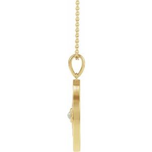 14K Yellow Gold Natural Ethiopian Opal & 1/6 CTW Natural Diamond Evil Eye 16-18" Necklace