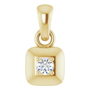 14K Yellow Gold .06 CT Diamond Solitaire Pendant