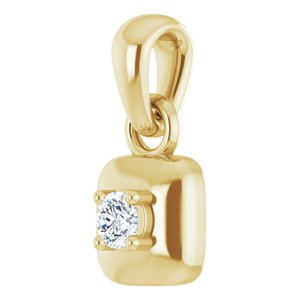 14K Yellow Gold .06 CT Diamond Solitaire Pendant