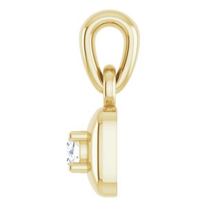 14K Yellow Gold .06 CT Diamond Solitaire Pendant