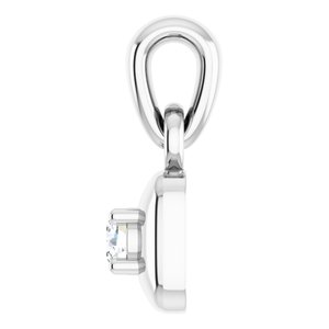14K White Gold .06 CT Diamond Solitaire Pendant