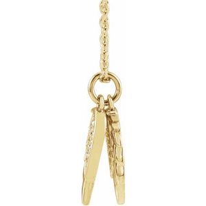 14K Yellow Gold .03 CTW Natural Diamond Angel Wings 16-18" Necklace