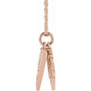 14K Rose Gold .03 CTW Natural Diamond Angel Wings 16-18" Necklace
