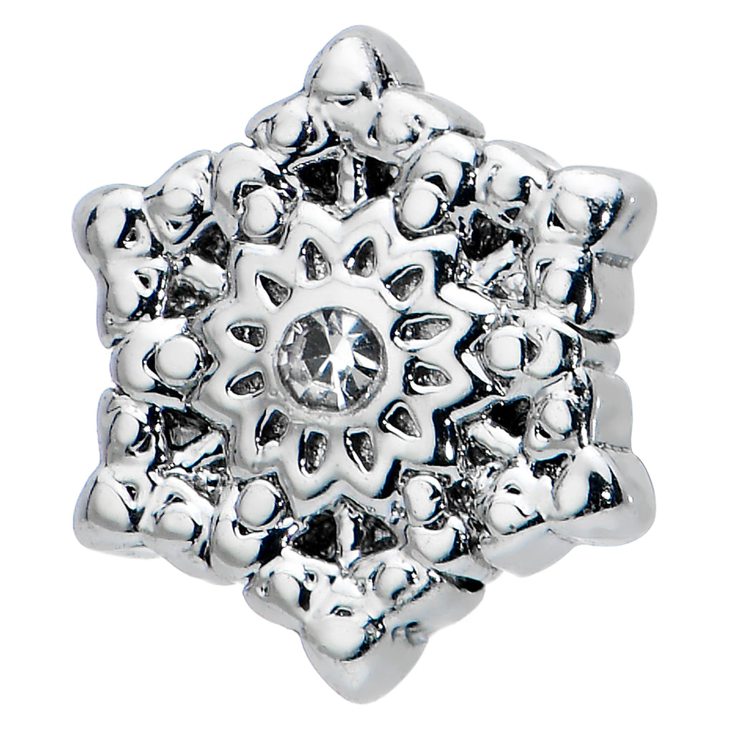 16G 1/4 Clear Gem Filigree Epic Snowflake Cartilage Tragus Earring
