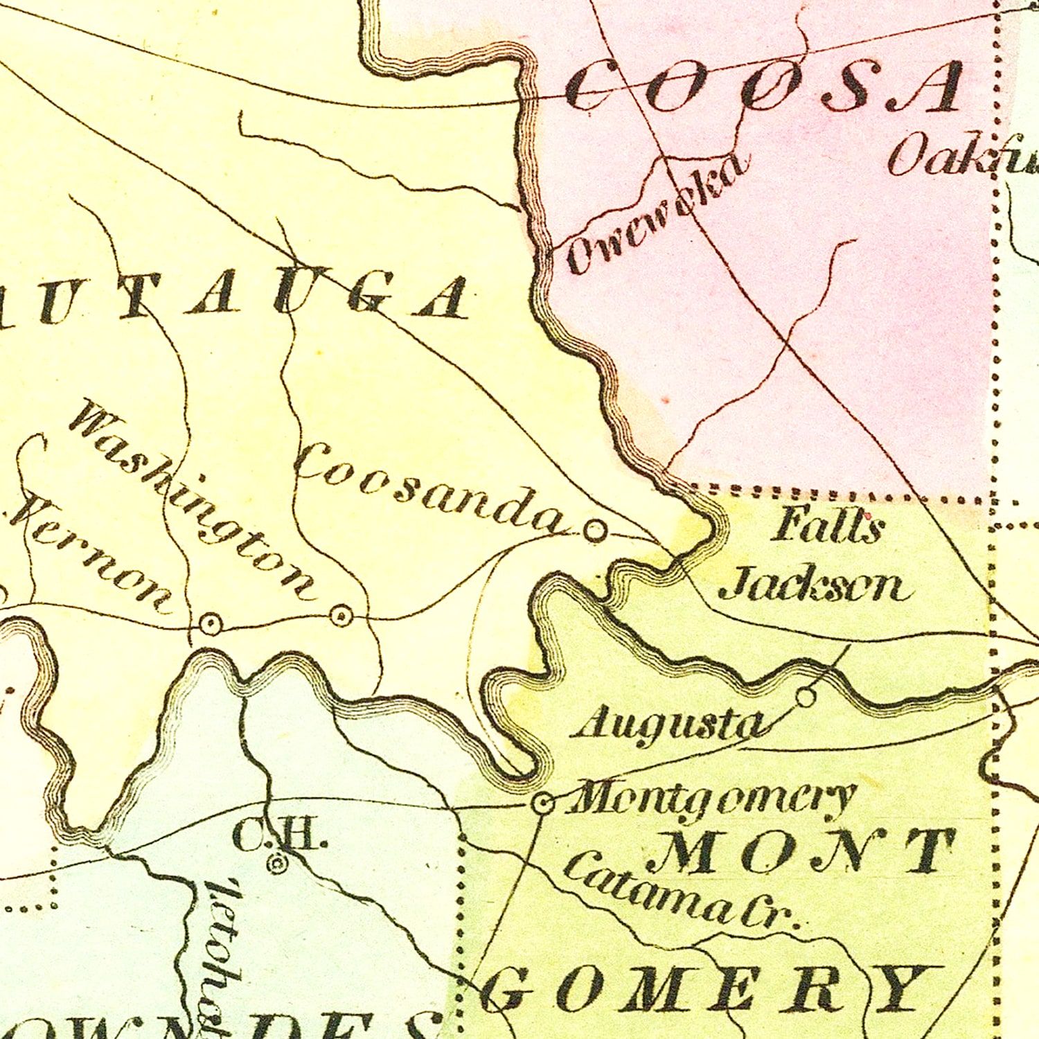 Vintage Map of Alabama 1834
