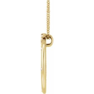 14K Yellow 1/4 CTW Natural Diamond Crescent Moon 16-18" Necklace