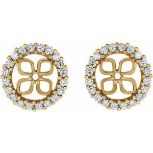 14K Yellow Gold 8.5 mm ID 1/2 CTW Natural Diamond Earring Jackets – image 2
