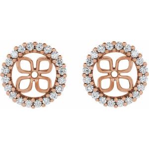 14K Rose Gold 8.5 mm ID 1/2 CTW Natural Diamond Earring Jackets – image 2