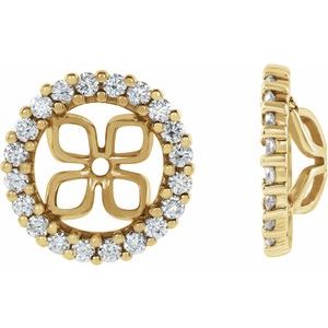 14K Yellow Gold 8.5 mm ID 1/2 CTW Natural Diamond Earring Jackets