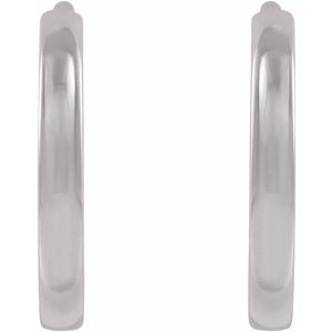 14K White Hinged 10 mm Hoop Earrings