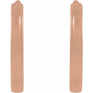 14K Rose Hinged 10 mm Hoop Earrings