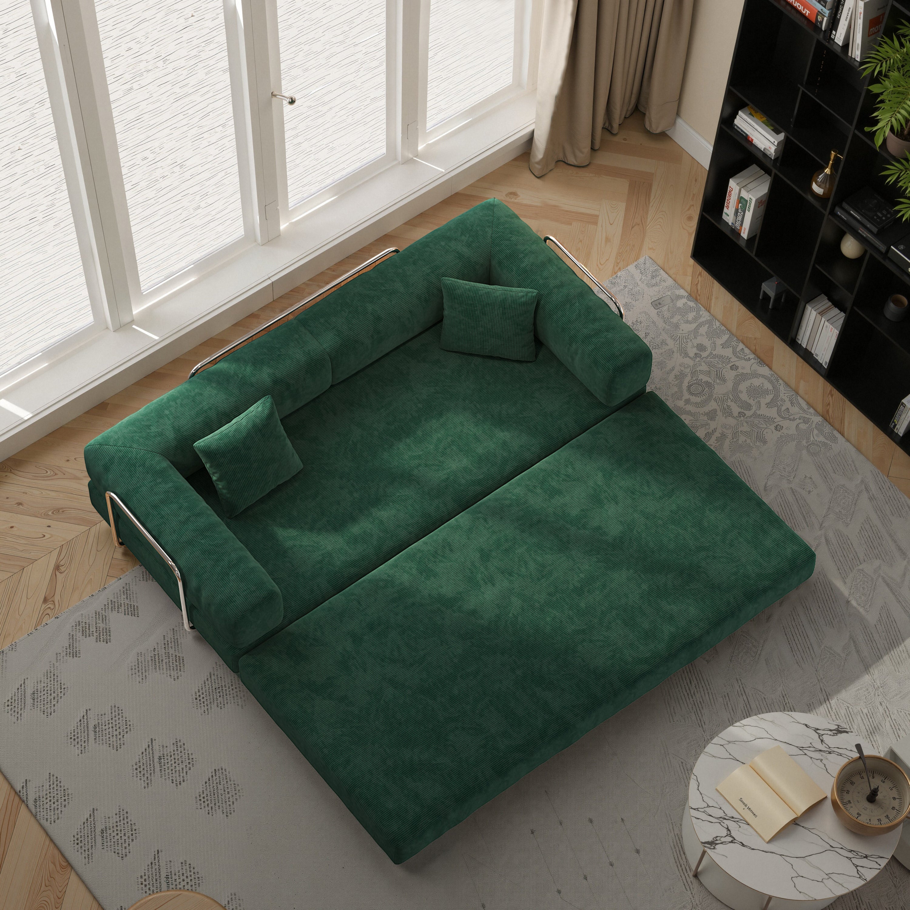 78.8inch  Modular Sectional Sofa, Convertible Pudding Block Sofa, Floor Standing Sofa Bed Arm Comfort Sofa Bed, Compression Sofa for Living Room and Bedroom -  (Green)