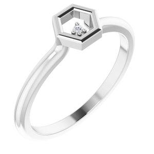 Platinum .0075 CT Natural Diamond Honeycomb Ring