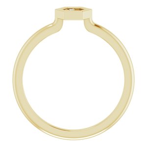 14K Yellow Gold .0075 CT Natural Diamond Honeycomb Ring