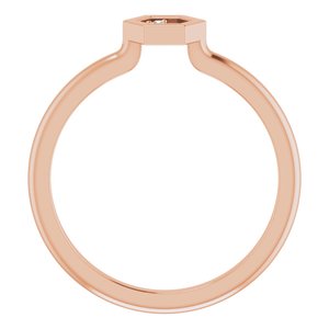 14K Rose Gold .0075 CT Natural Diamond Honeycomb Ring