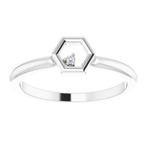 Platinum .0075 CT Natural Diamond Honeycomb Ring