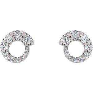 Platinum 1/2 CTW Natural Diamond Graduated Circle Earrings – image 2