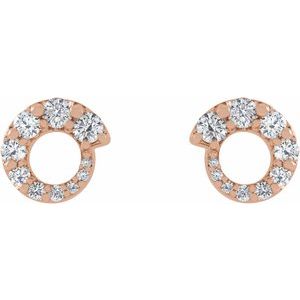 14K Rose Gold 1/2 CTW Natural Diamond Graduated Circle Earrings – image 2