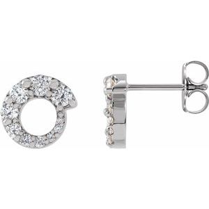 Platinum 1/2 CTW Natural Diamond Graduated Circle Earrings