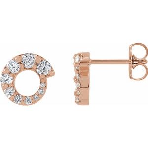 14K Rose Gold 1/2 CTW Natural Diamond Graduated Circle Earrings