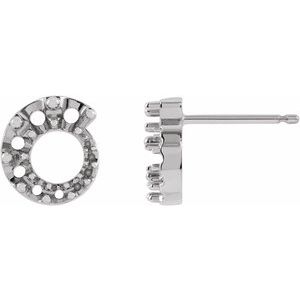 Sterling Silver Graduated Circle Right Earring Mounting