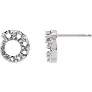 Sterling Silver Graduated Circle Left Earring Mounting