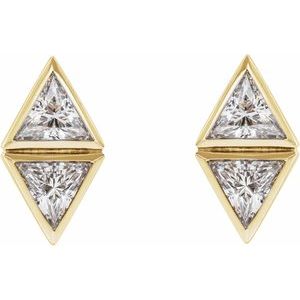 14K Yellow Gold 1/2 CTW Natural Diamond Two-Stone Bezel-Set Earrings – image 2