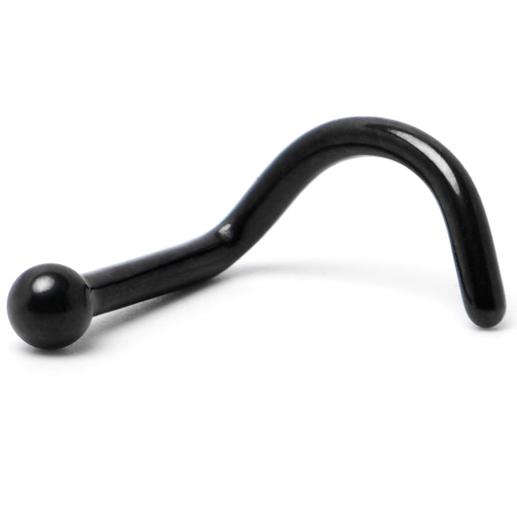 18G 1/4 Black ASTM F-136 Implant Grade Titanium Ball End Left Side Nose Screw