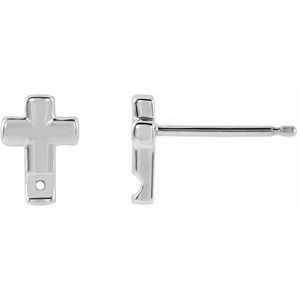 Platinum Accented Cross Earring Mounting