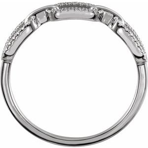 14K White Gold 1/6 CTW Natural Diamond Chain Link Ring