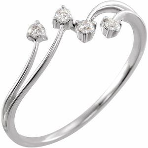 Sterling Silver 1/10 CTW Natural Diamond Bypass Ring