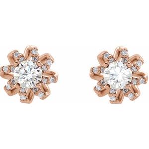 14K Rose Gold 1 CTW Natural Diamond Halo-Style Earrings – image 2