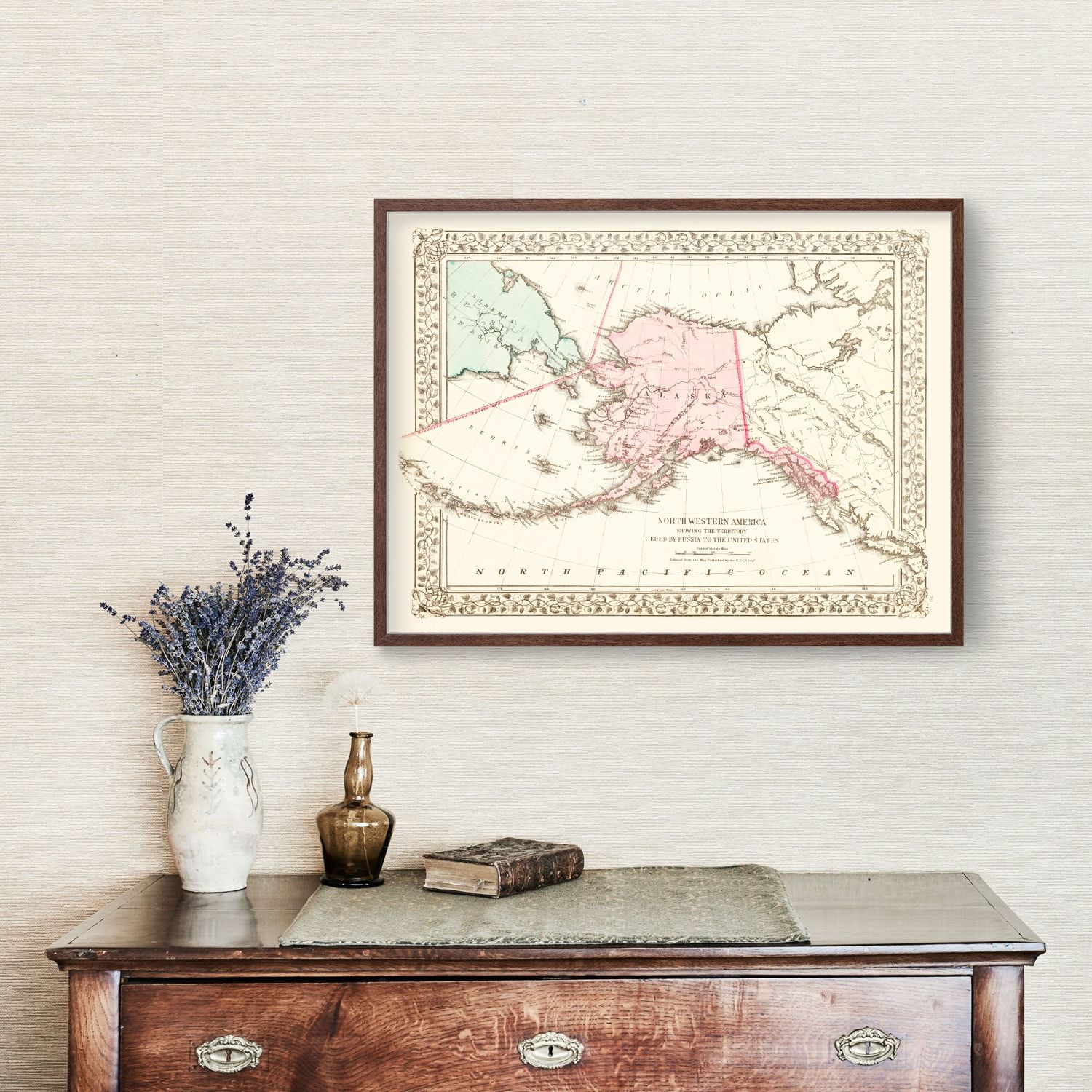 Vintage Map of Alaska 1886