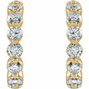 14K Yellow Gold 3/4 CTW Natural Diamond 12.7 mm Hoop Earrings – image 2