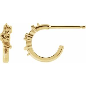 14K Yellow Gold Right Huggie Earring Mounting