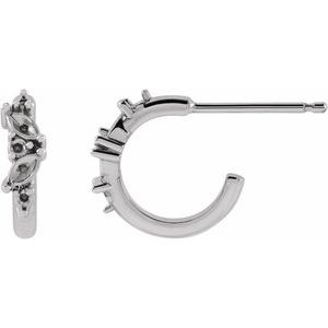 Platinum Left Huggie Earring Mounting