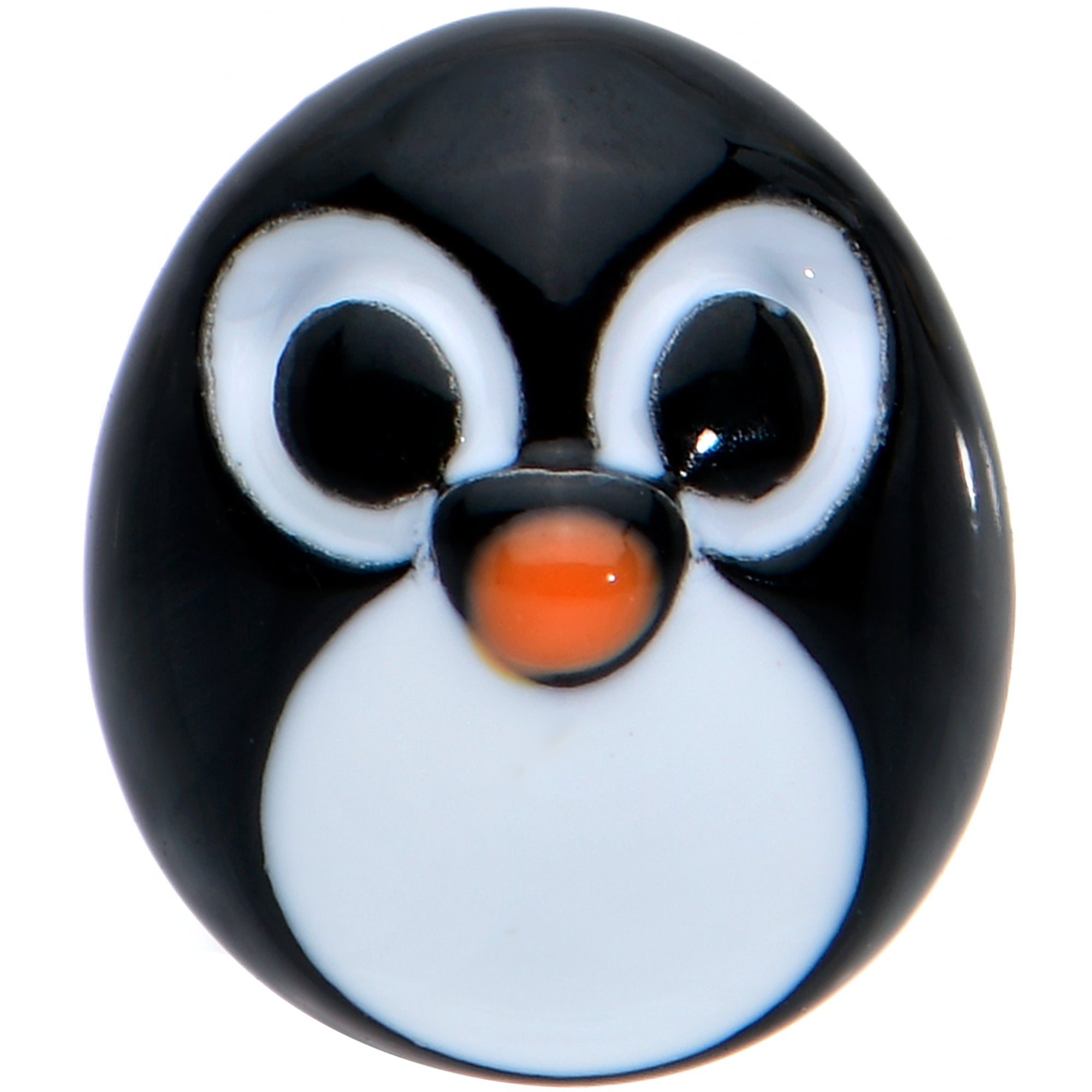 20G 7mm Gold Tone Round Penguin Face Holiday  L Shape Nose Ring