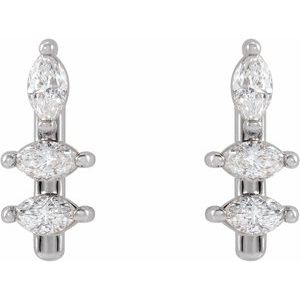Sterling Silver 1/5 CTW Natural Diamond Bar Earrings – image 2