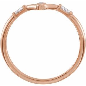 14K Rose Gold Natural White Opal & .08 CTW Natural Diamond V Ring