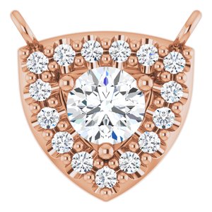 14K Rose Gold 3.4 mm Round 1/5 CTW Natural Diamond Necklace Center