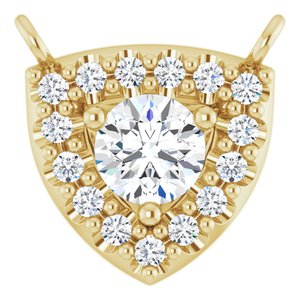 14K Yellow Gold 3.4 mm Round 1/5 CTW Natural Diamond Necklace Center