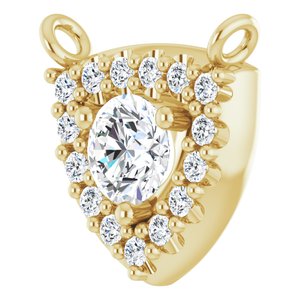 14K Yellow Gold 3.4 mm Round 1/5 CTW Natural Diamond Necklace Center