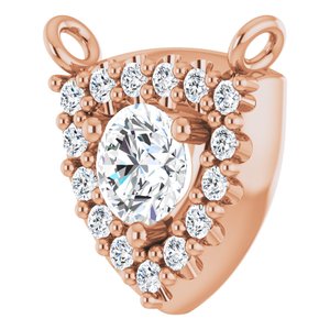 14K Rose Gold 3.4 mm Round 1/5 CTW Natural Diamond Necklace Center