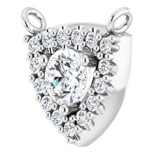 14K White Gold 3.4 mm Round 1/5 CTW Natural Diamond Necklace Center