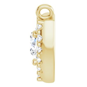 14K Yellow Gold 3.4 mm Round 1/5 CTW Natural Diamond Necklace Center