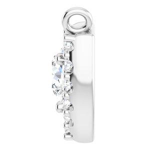 Platinum 3.4 mm Round 1/5 CTW Natural Diamond Necklace Center