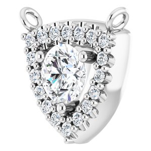 14K White Gold 4.1 mm Round 1/6 CTW Natural Diamond Necklace Center
